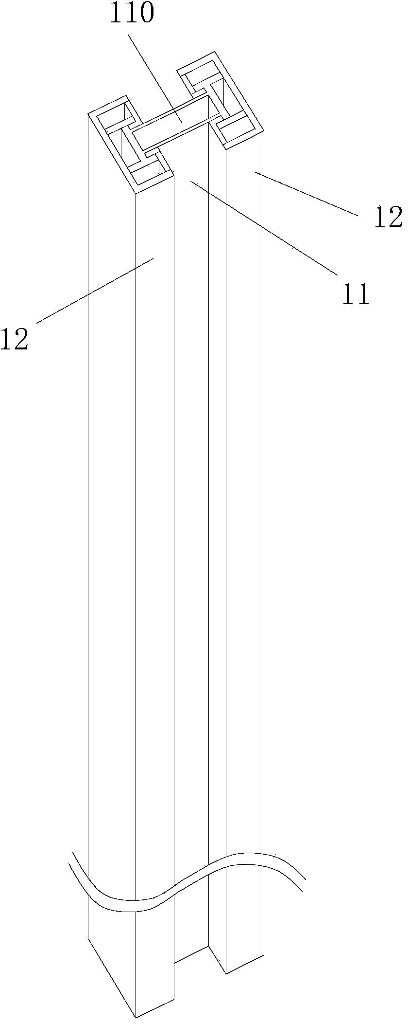 Splicing I-shaped tube and pull grid door and window sash splicing grid bar manufactured by same