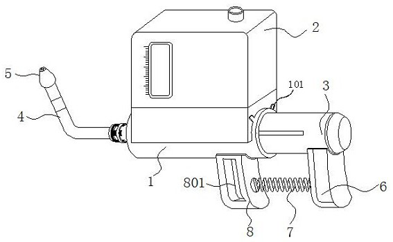 Nasopharynx flushing device for head radiotherapy nursing