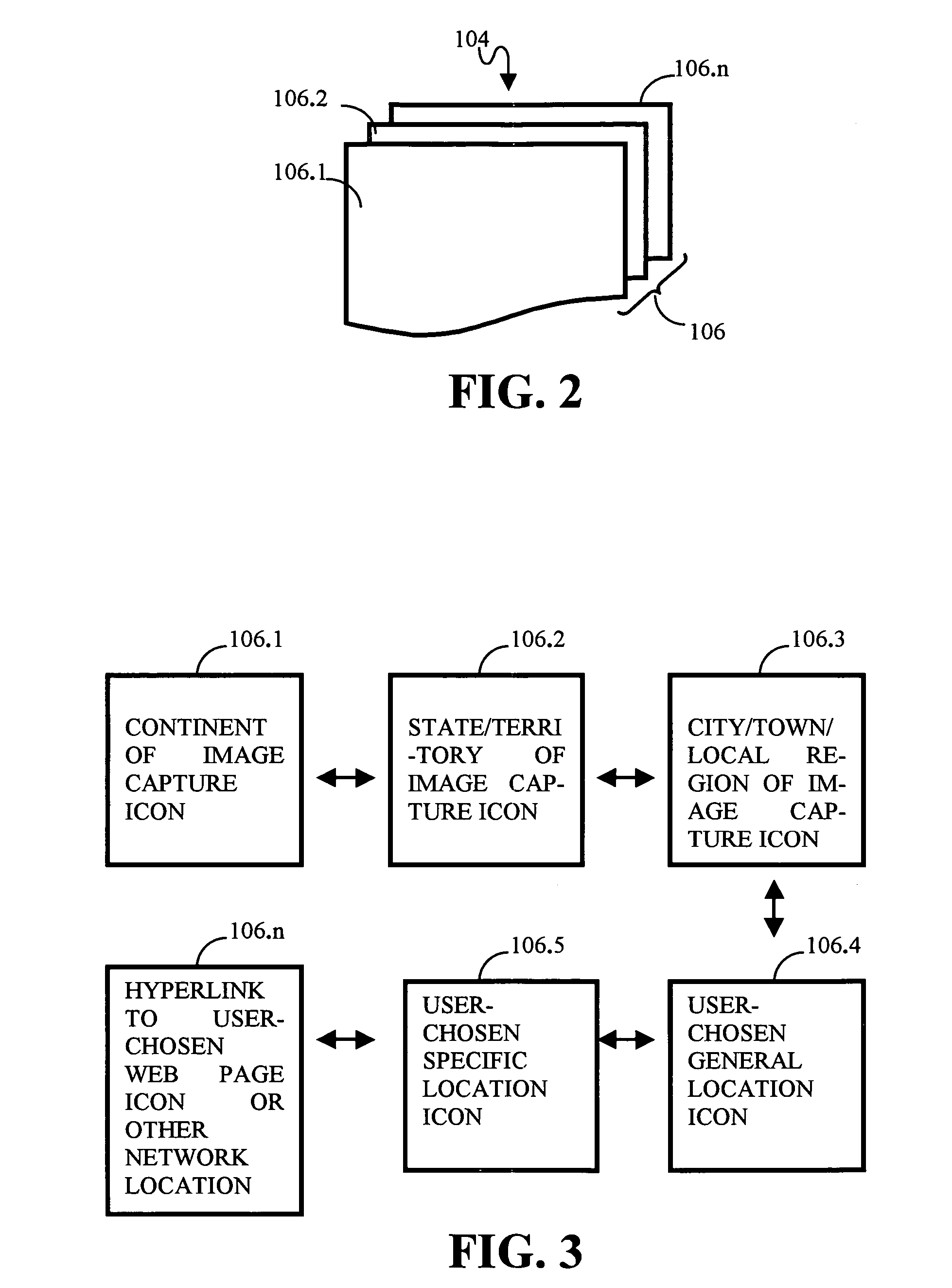 Method and apparatus for producing digital images with embedded image capture location icons