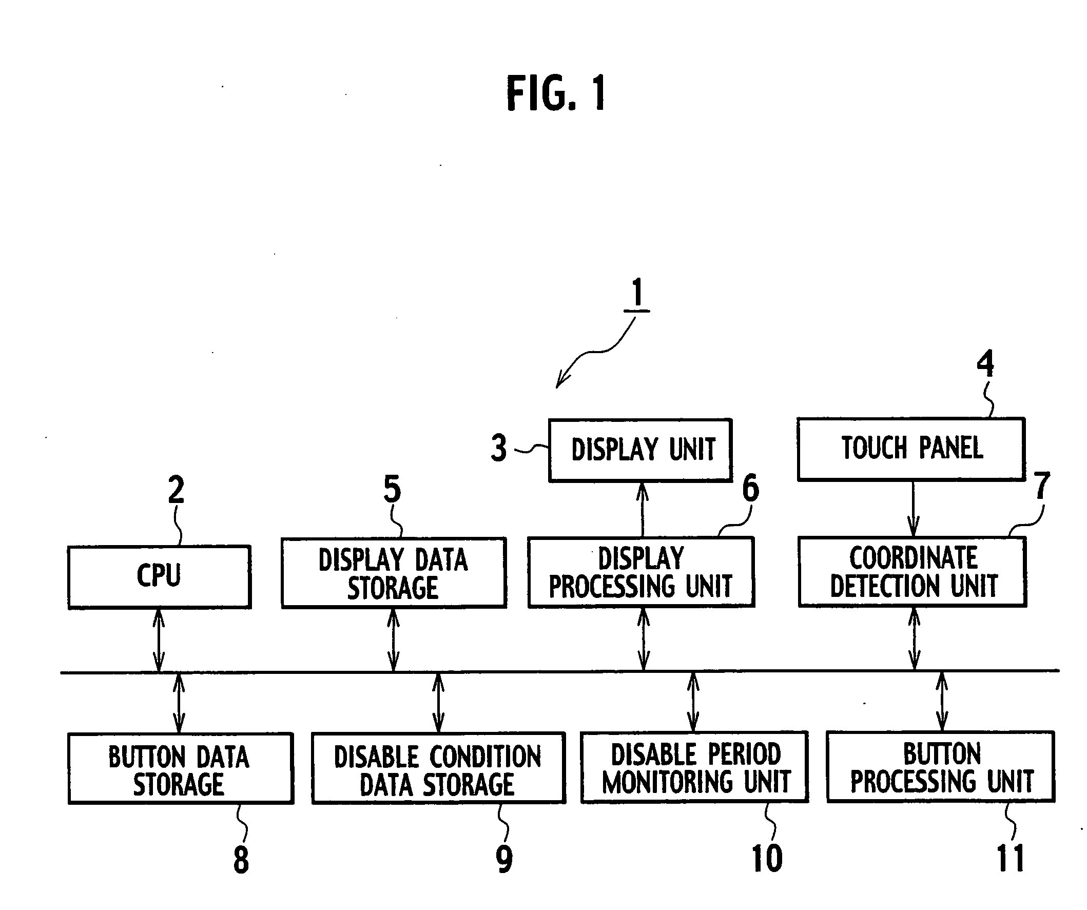 Image processing device including touch panel