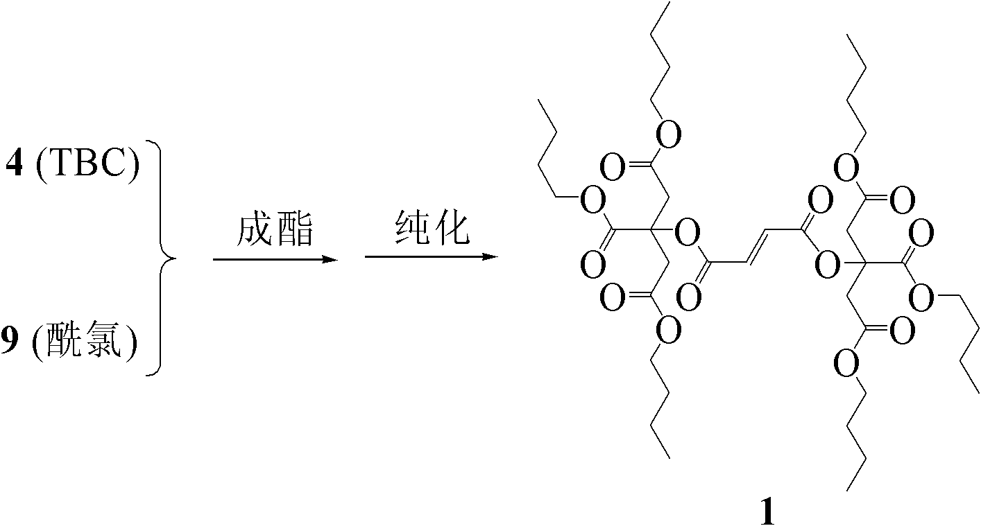 Maleic acid tributyl citrate diester compound and preparation method thereof