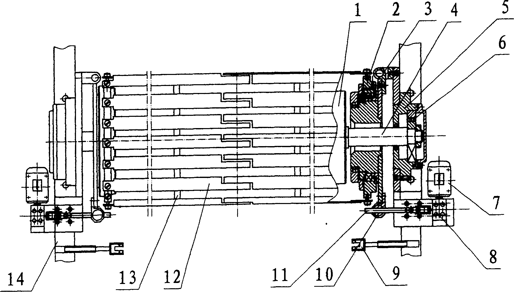Stretching positioning device with photoelectric control