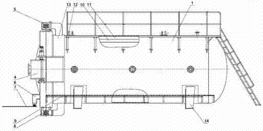 Device for quickly opening door in chemical fire explosion safety test chamber