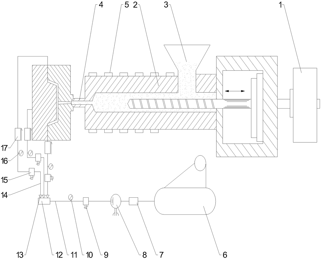 GCP assistant injection molding machine capable of improving surface quality of plastic product