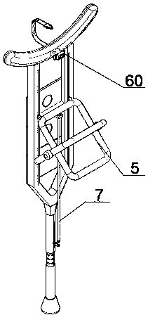 Medical underarm crutch with high safety performance