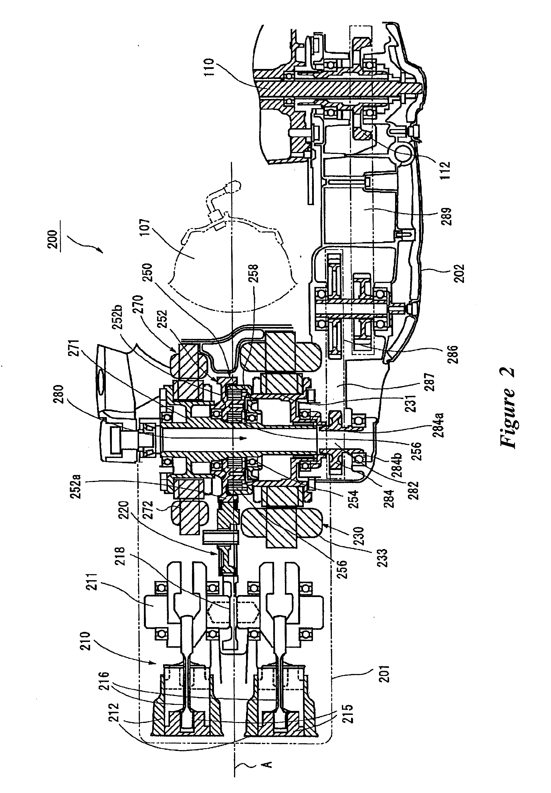 Driving device for a hybrid vehicle, and a hybrid vehicle having the same