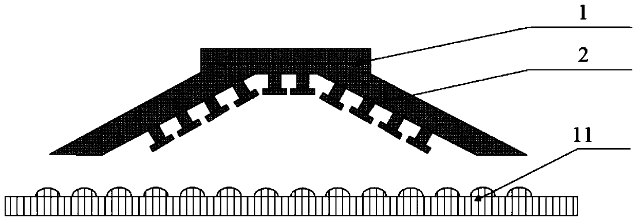 A negative pressure-assisted bionic dry adhesion pick-up structure and its preparation process