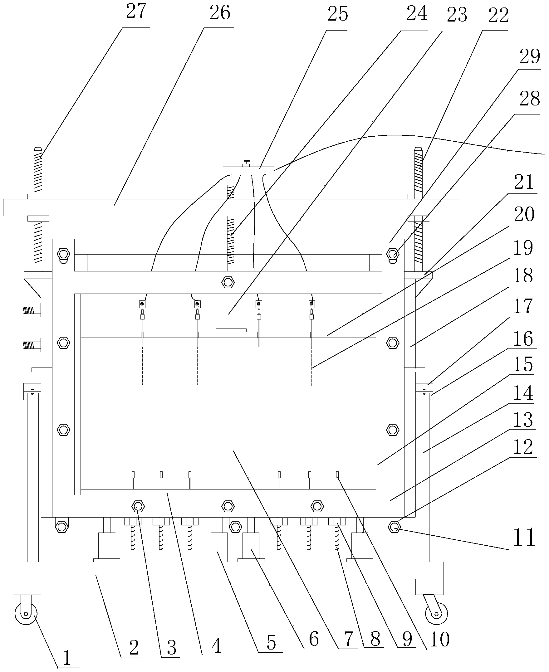 Physical simulation method for petroleum reservoir architecture and physical simulation device for petroleum reservoir architecture