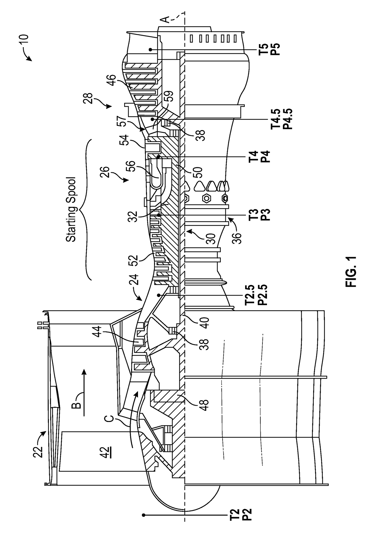 Modified start sequence of a gas turbine engine