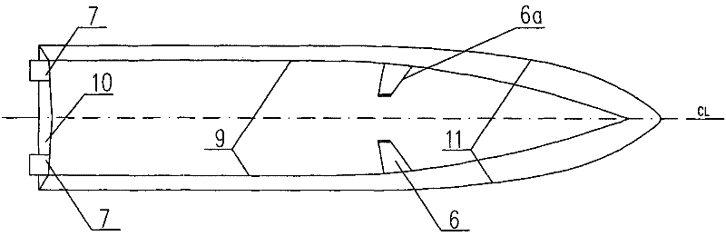 Skimming boat with boat body provided with march-past lifting board device