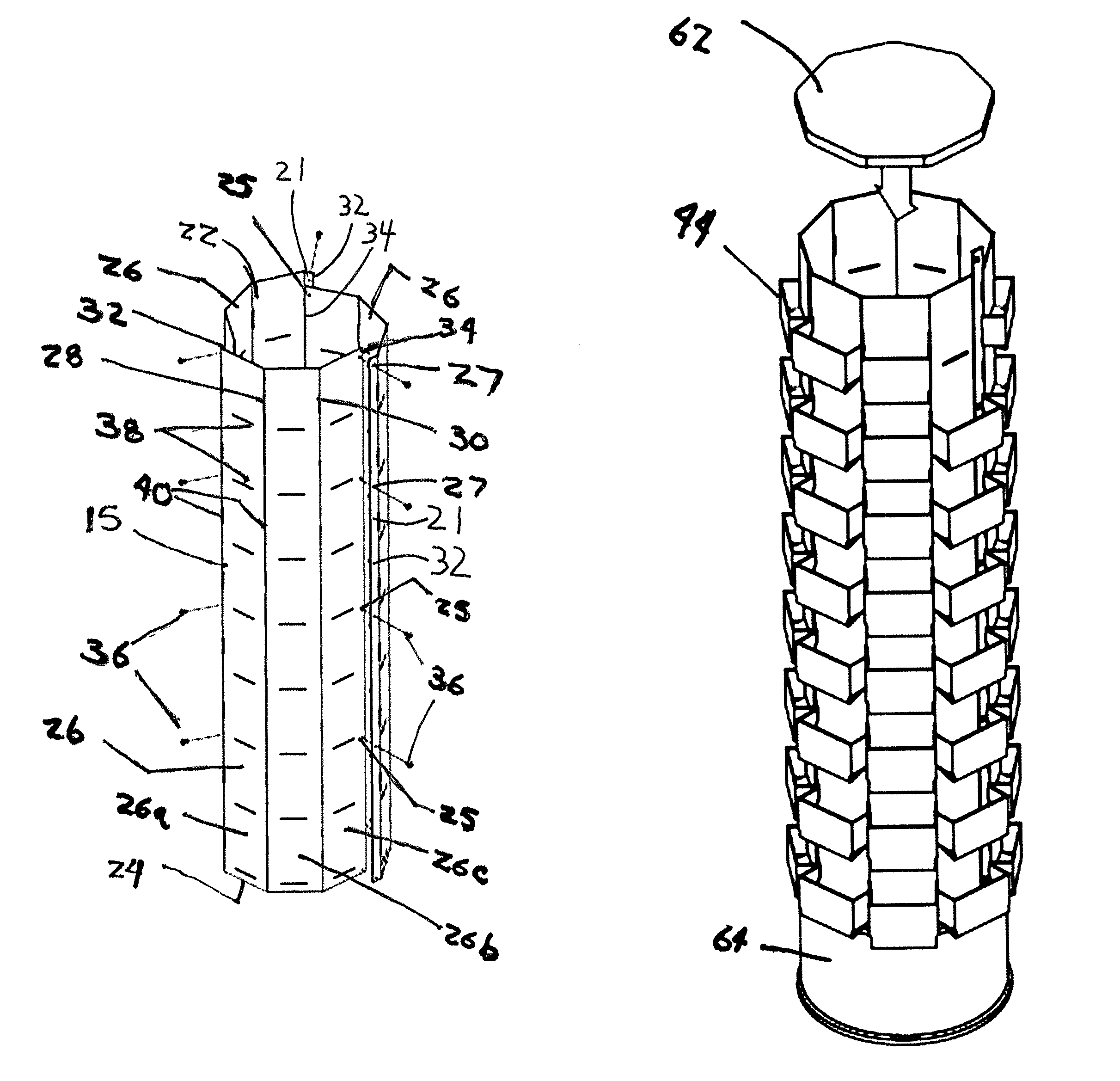 Spinning tower rack