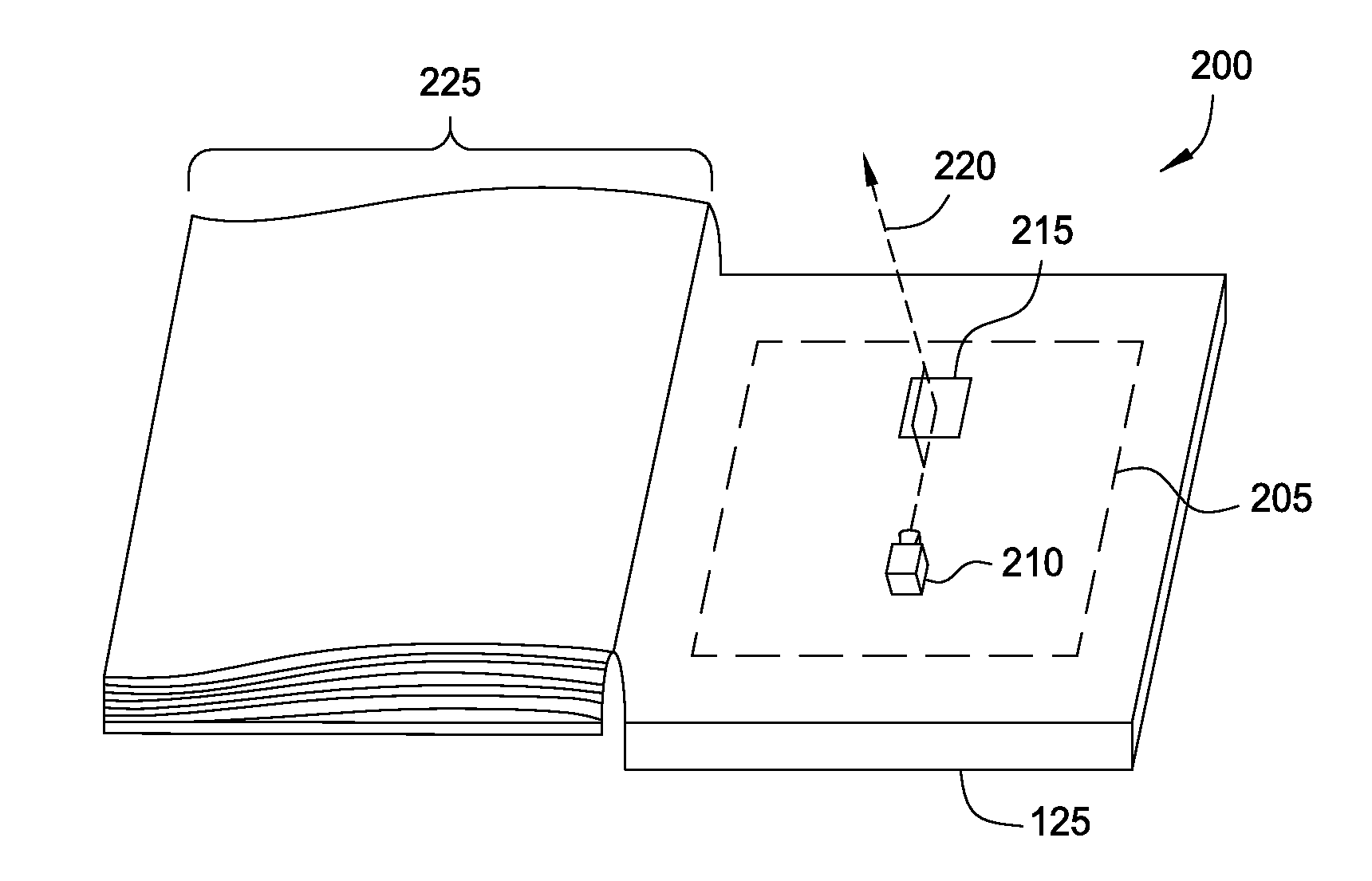 Animated document using an integrated projector