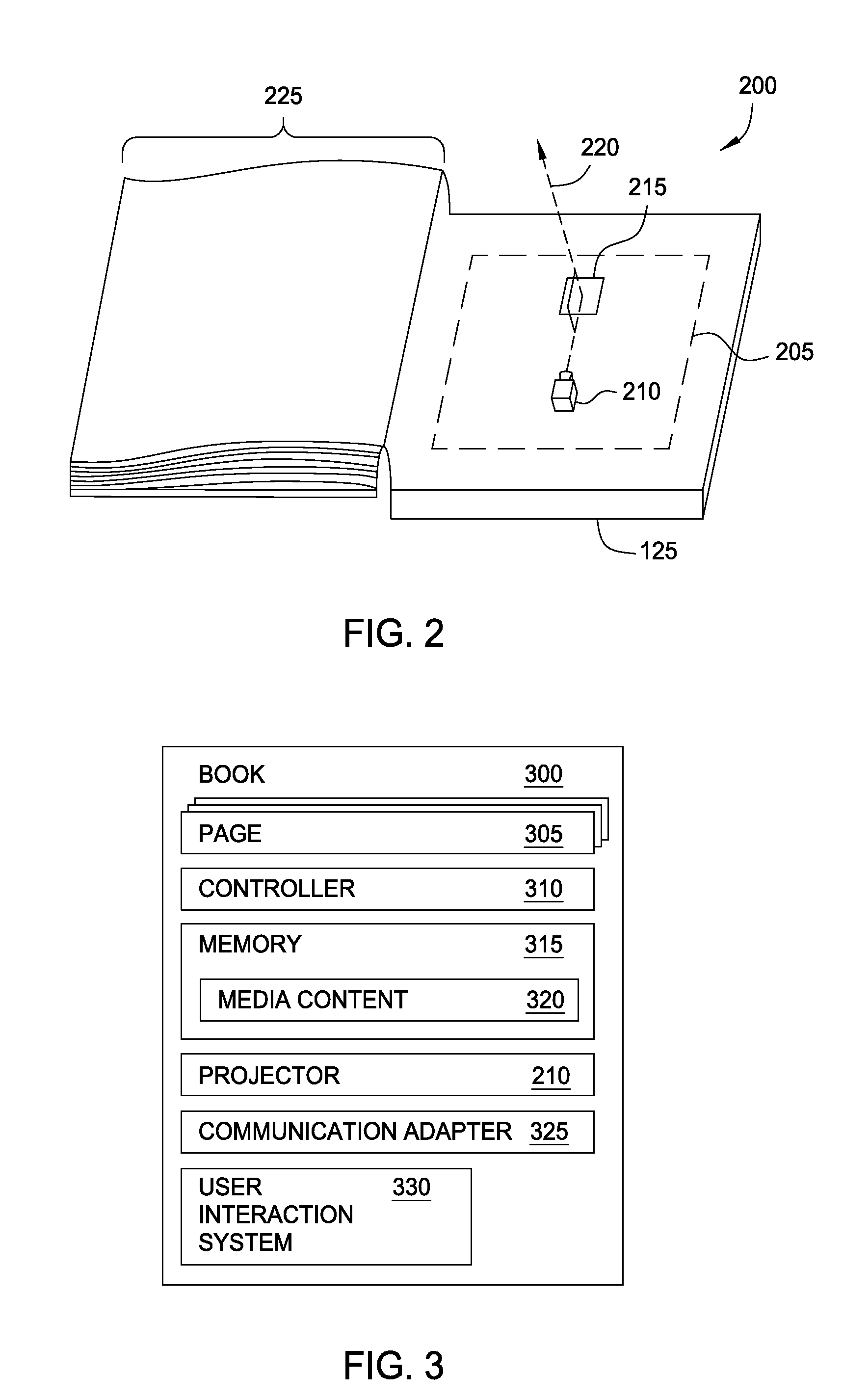 Animated document using an integrated projector