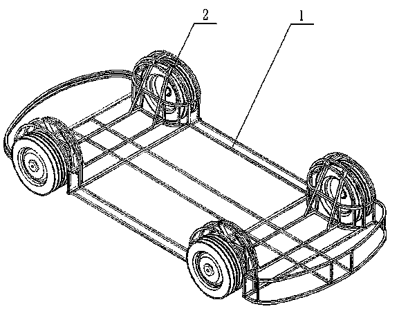 Wheel beam type axle-free frame manufactured by 3D printing