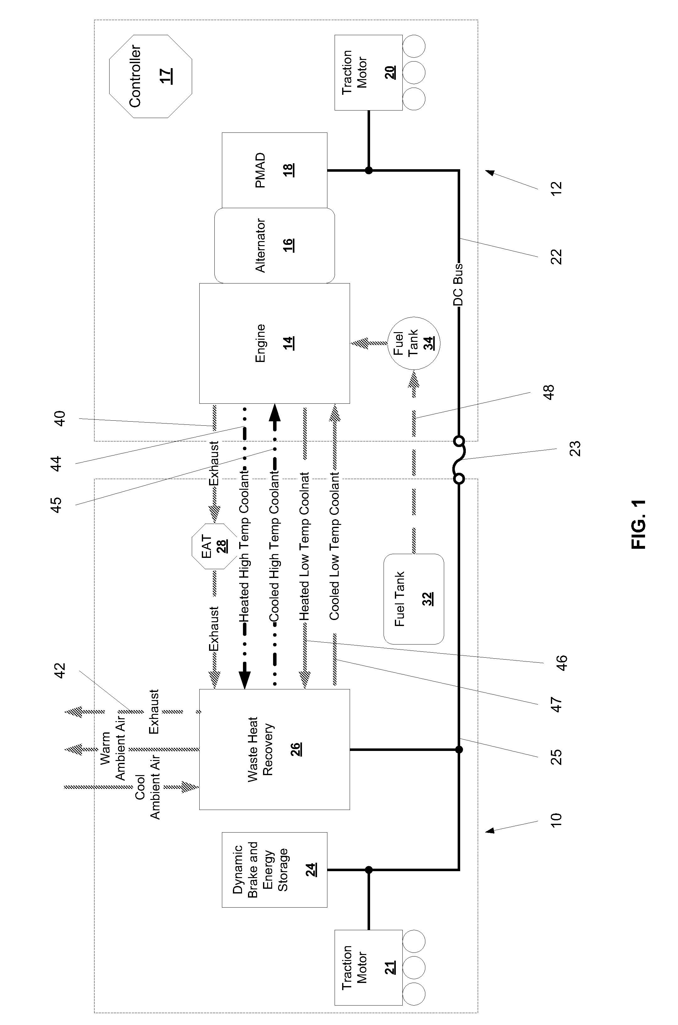 Mobile diesel power system with separated engine and exhaust