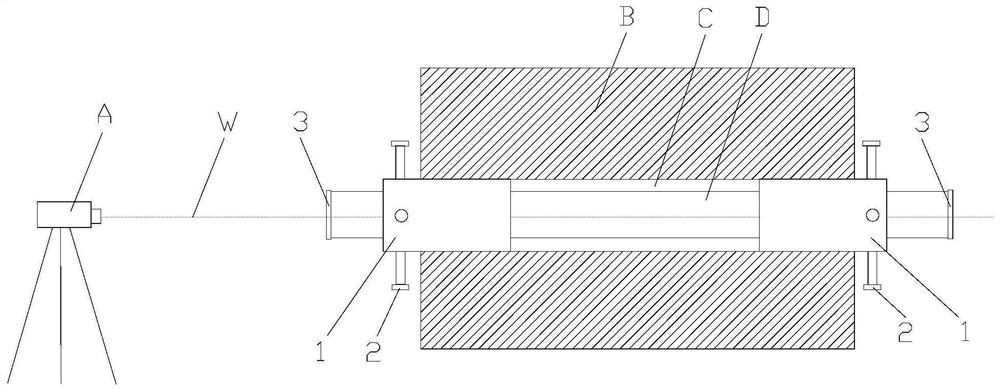 A precise centering device and centering method for installation of pipes in holes