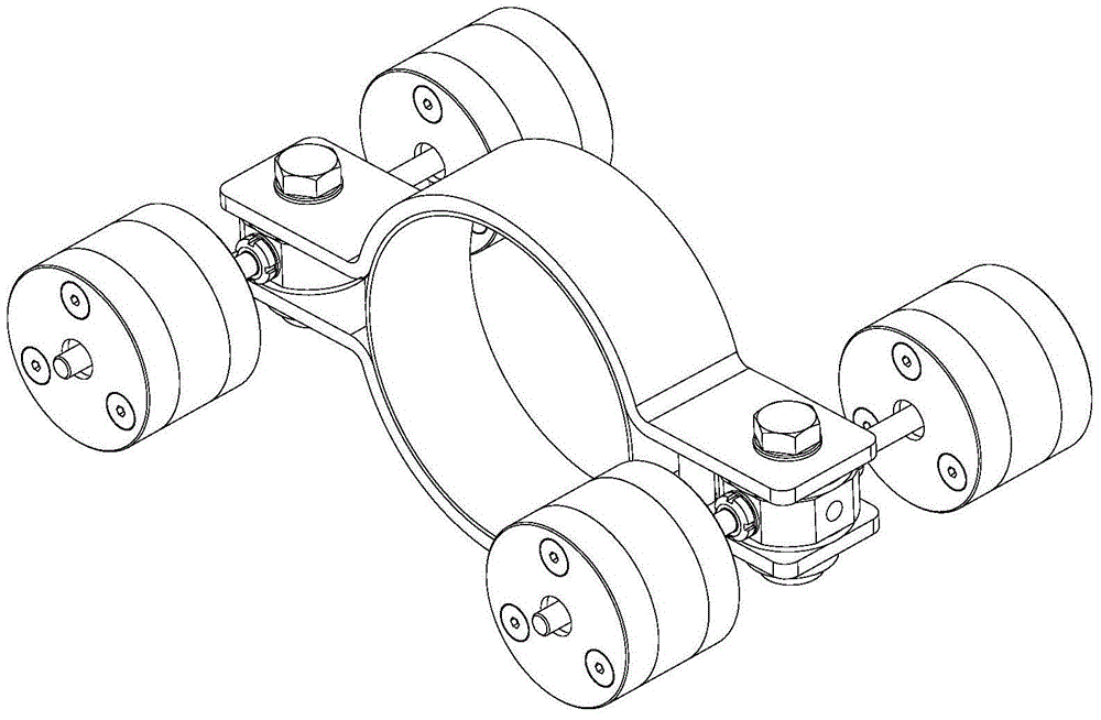 A pipeline vibration-absorbing clamp with adjustable direction