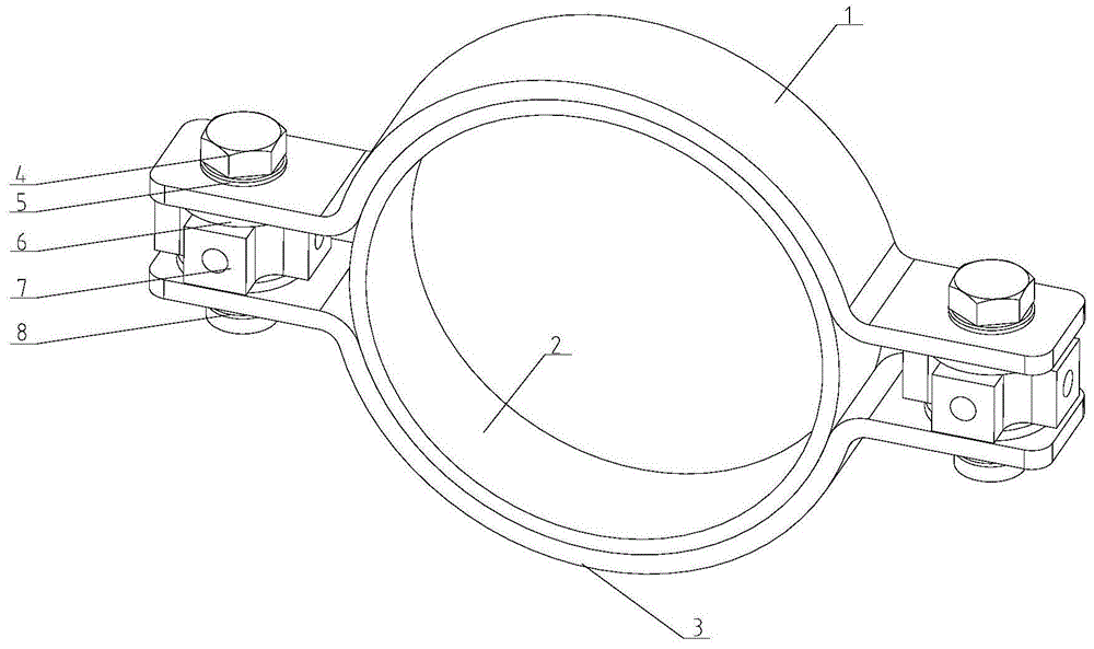 A pipeline vibration-absorbing clamp with adjustable direction