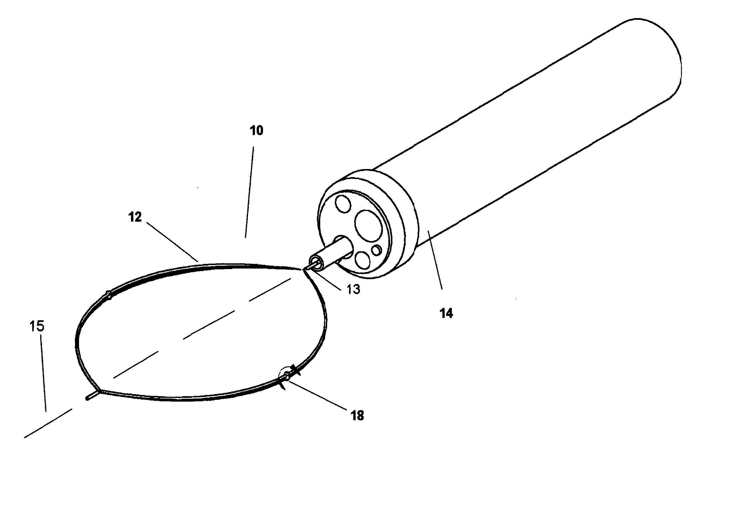 Surgical retrieval device radially deployable from collapsed position to a snare or cauterization loop
