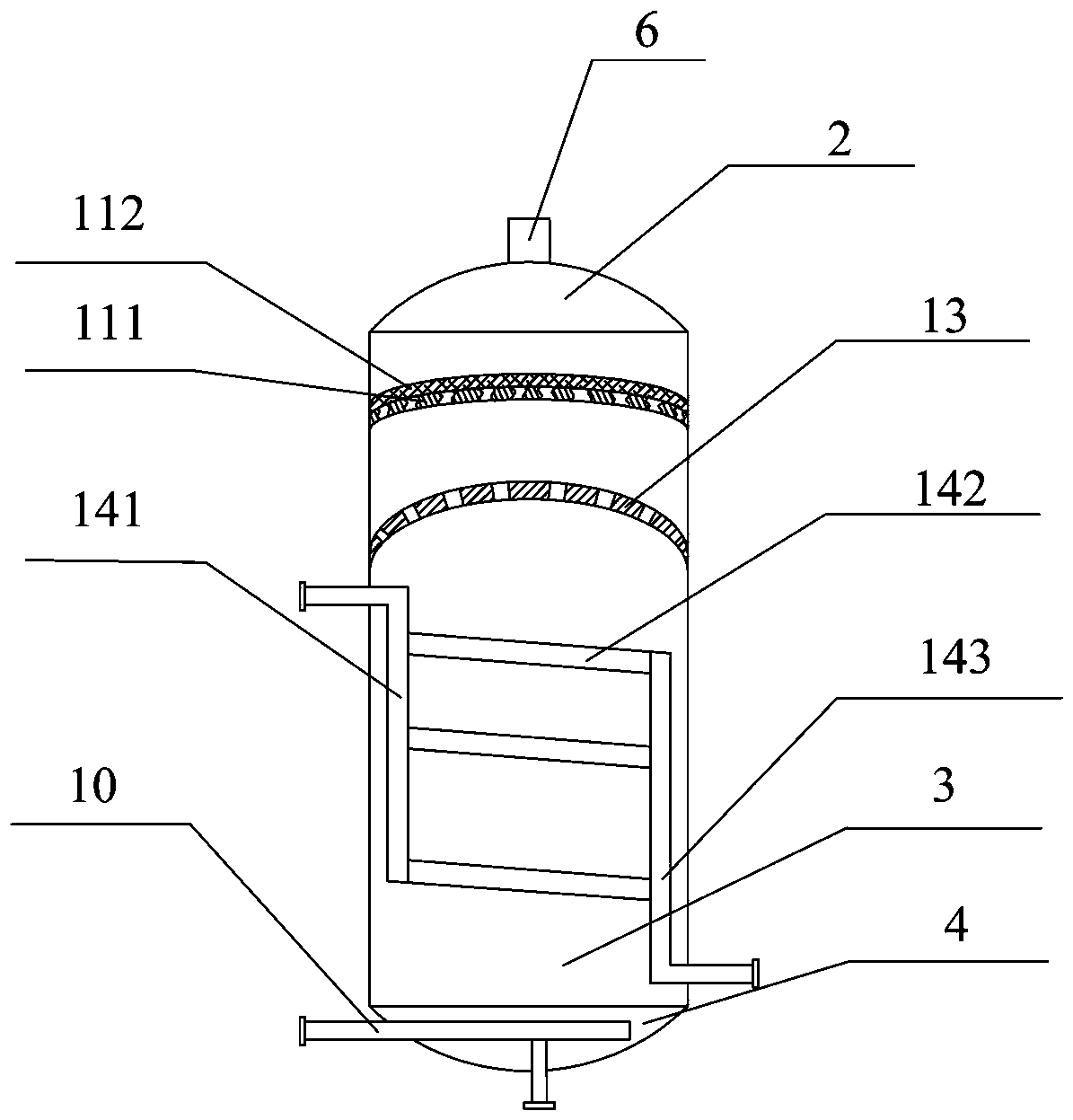 Naphthalene evaporation device used in preparation process of phthalic anhydride