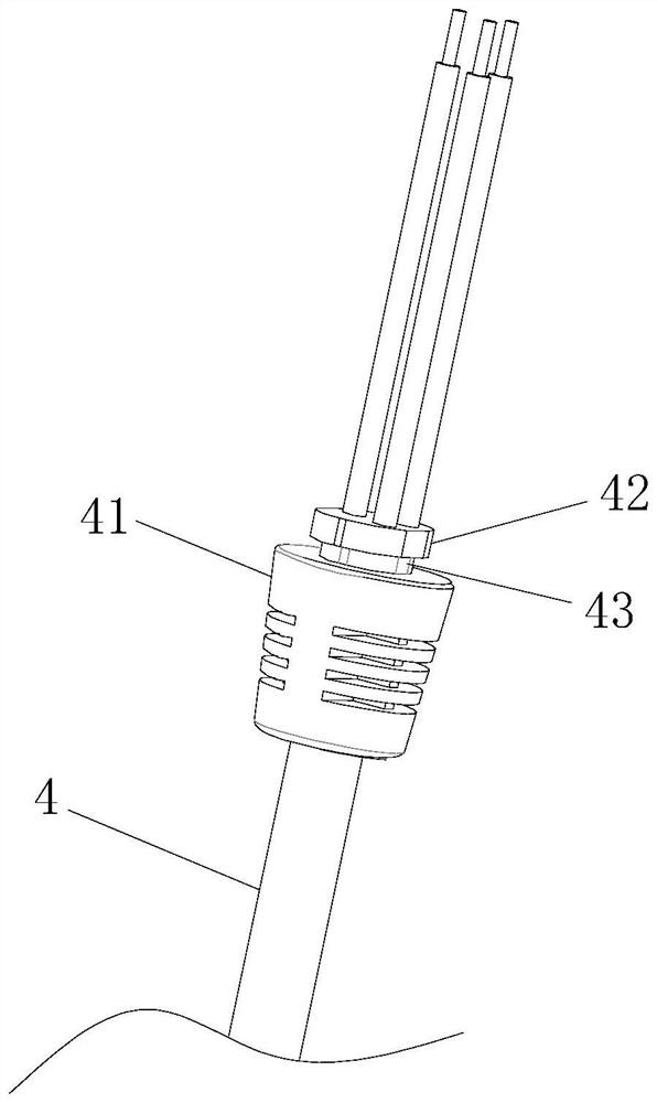 Lamp power line fixing structure and implementation method thereof