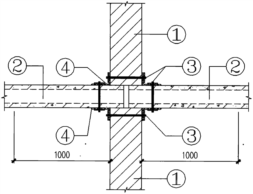 Construction solution for reinforcing joints on load bearing wall and precast slabs of brick-concrete structure