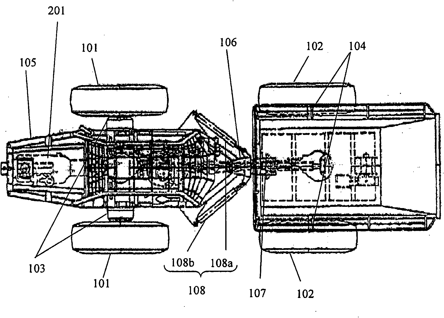 Vehicle for transporting loads