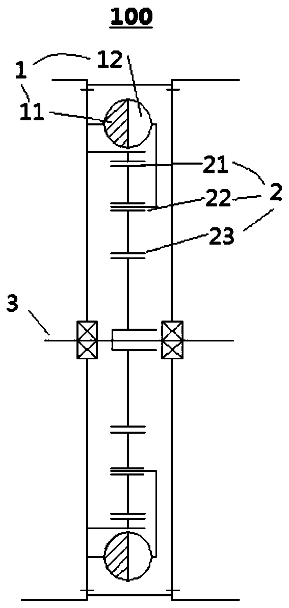 Aqueous medium retarder assembly with integrated planetary row and vehicle containing same