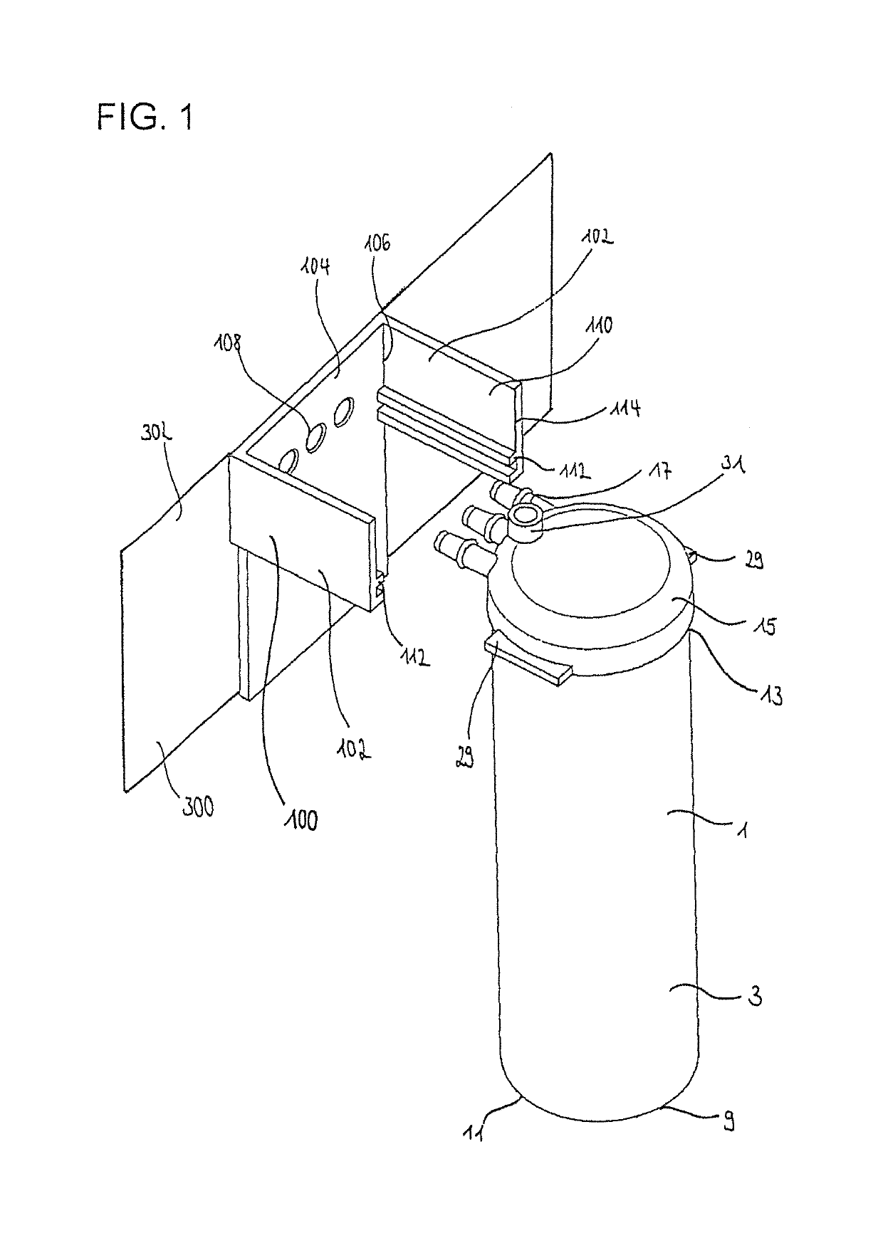 Connecting structure for connecting a filter housing to a filter housing retaining structure, cleaning system, filter housing cover for a filter housing and method for connecting a filter housing cover to a filter housing retaining structure