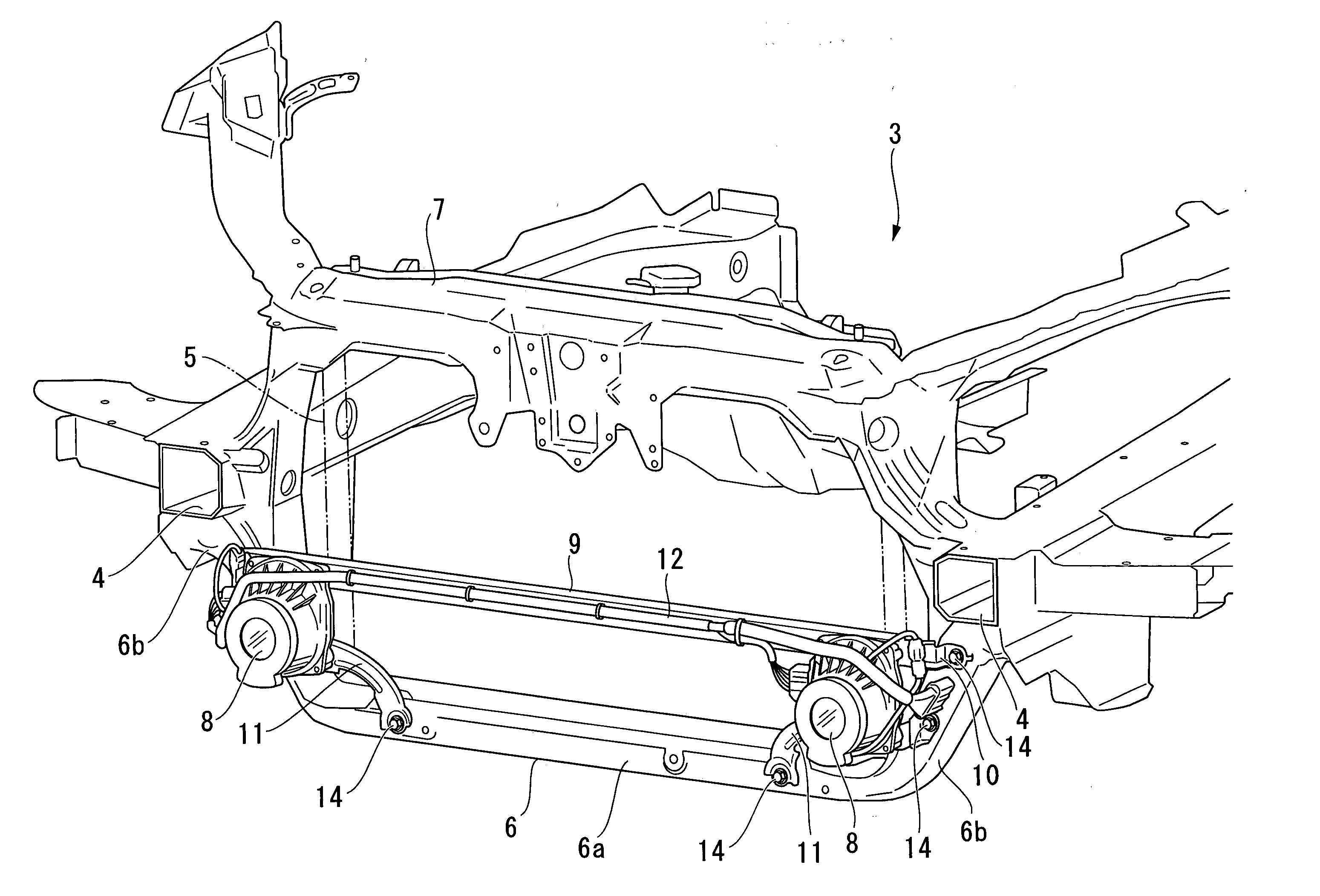 Structure for attaching stereoscopic camera in vehicle