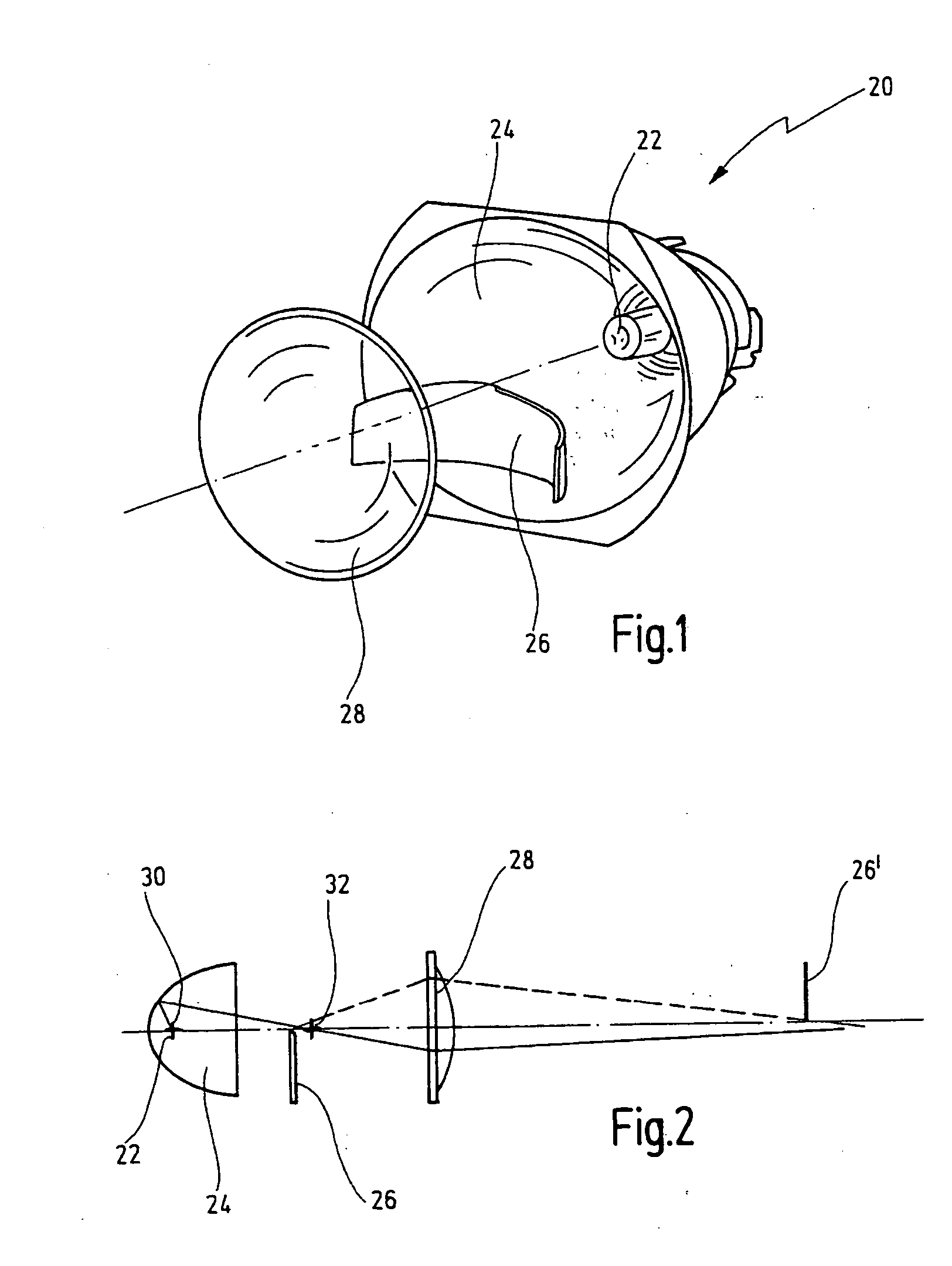 Lighting device with lens, and manufacturing process for making the same
