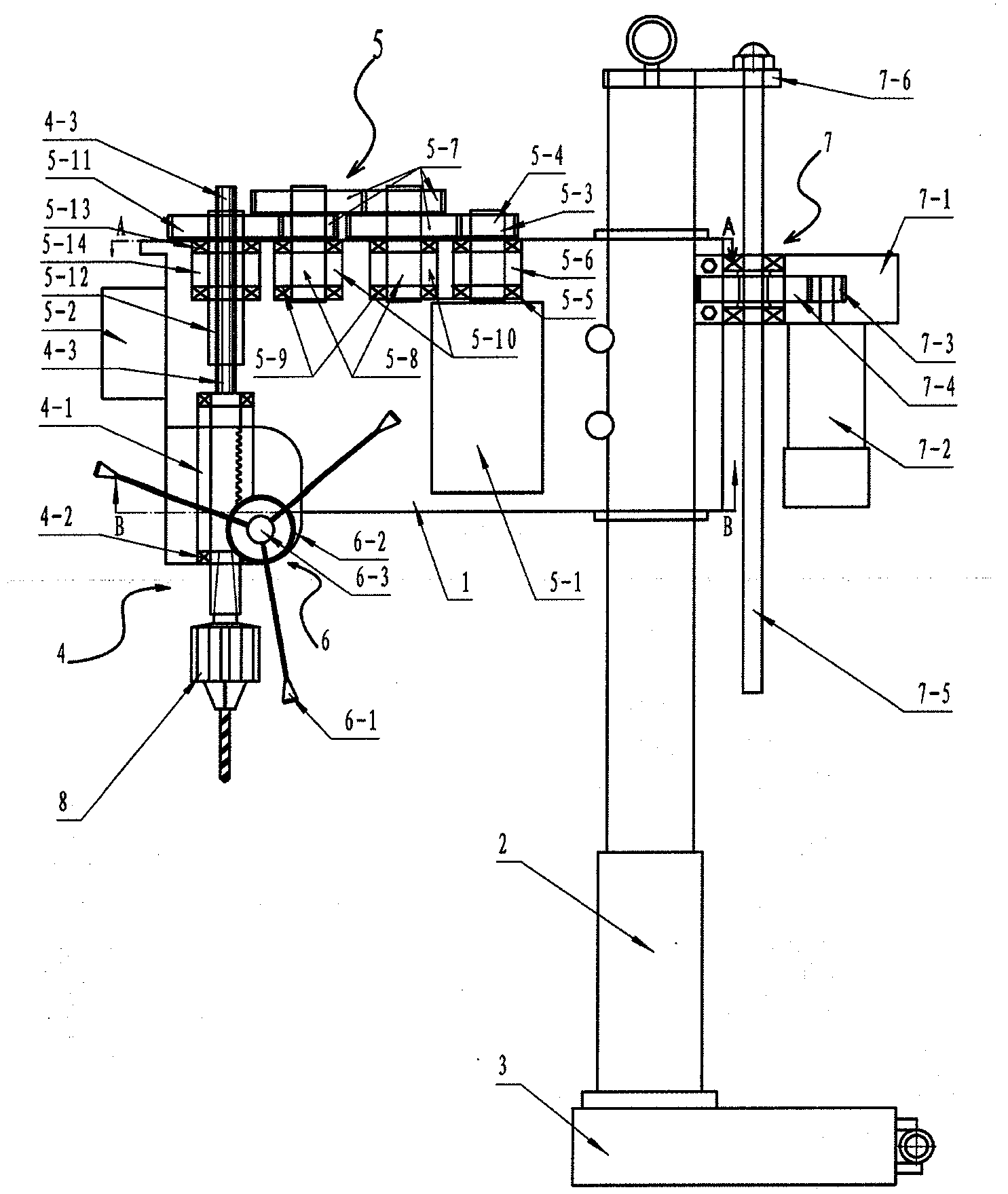 Movable low-speed bench drill