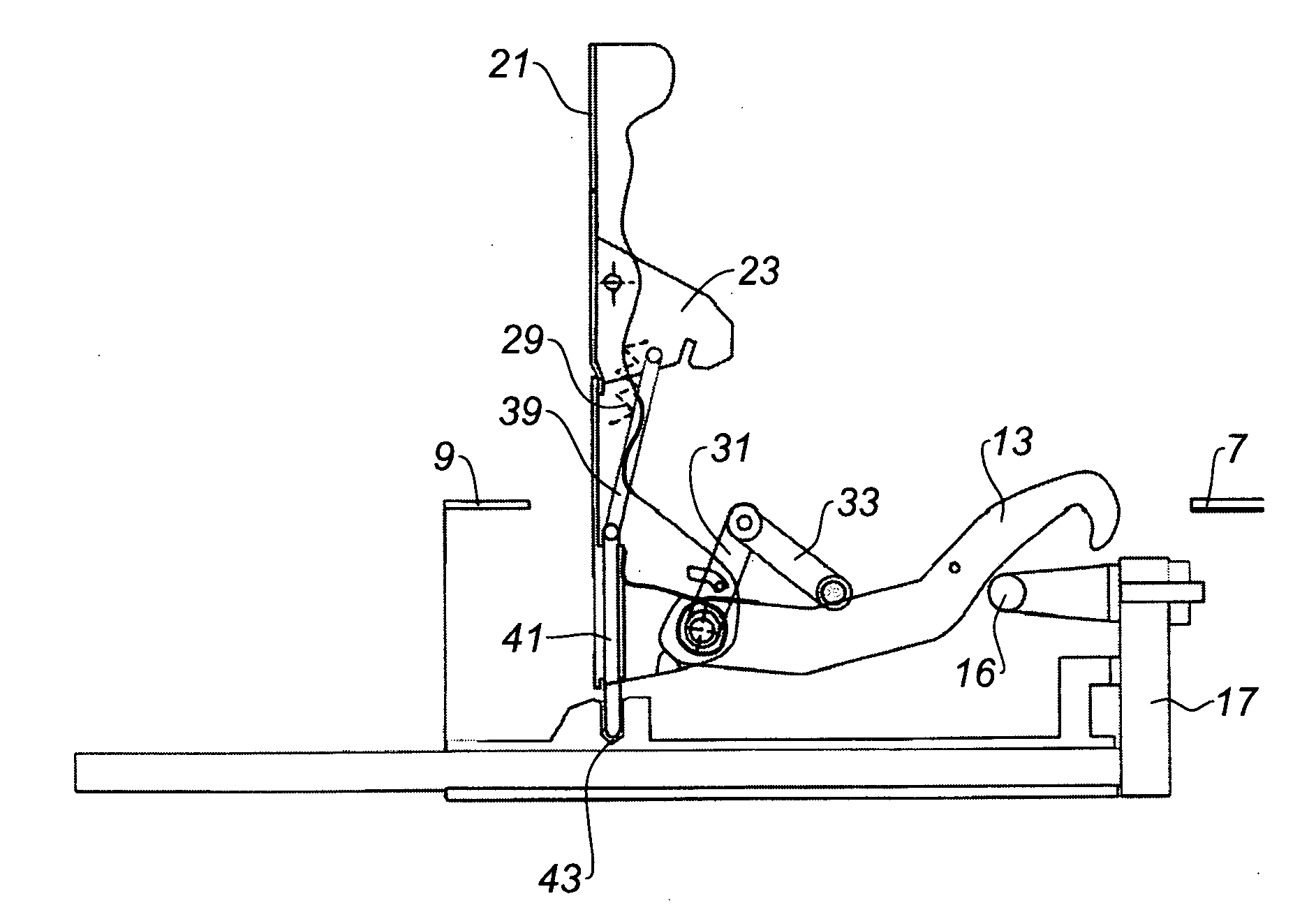 Device for locking an opening part of a jet engine nacelle with respect to a fixed part, and nacelle equipped with such a device