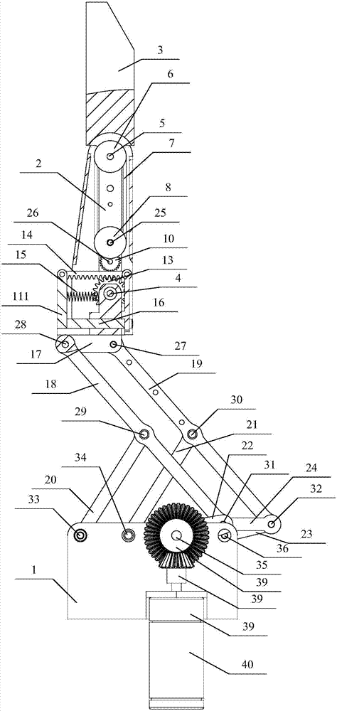 Connecting-rod gear-rack linear parallel clamping indirect self-adaptive robot finger device