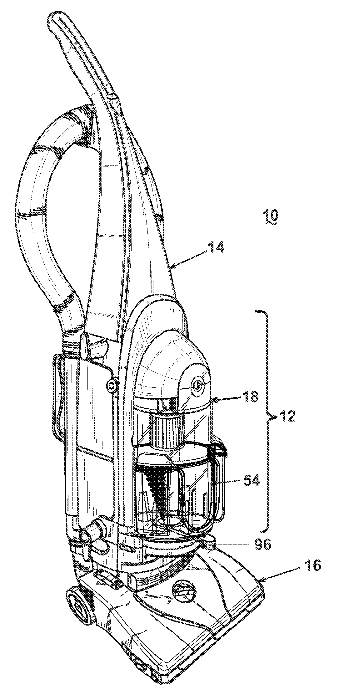 Cyclone separator with fine particle separation member