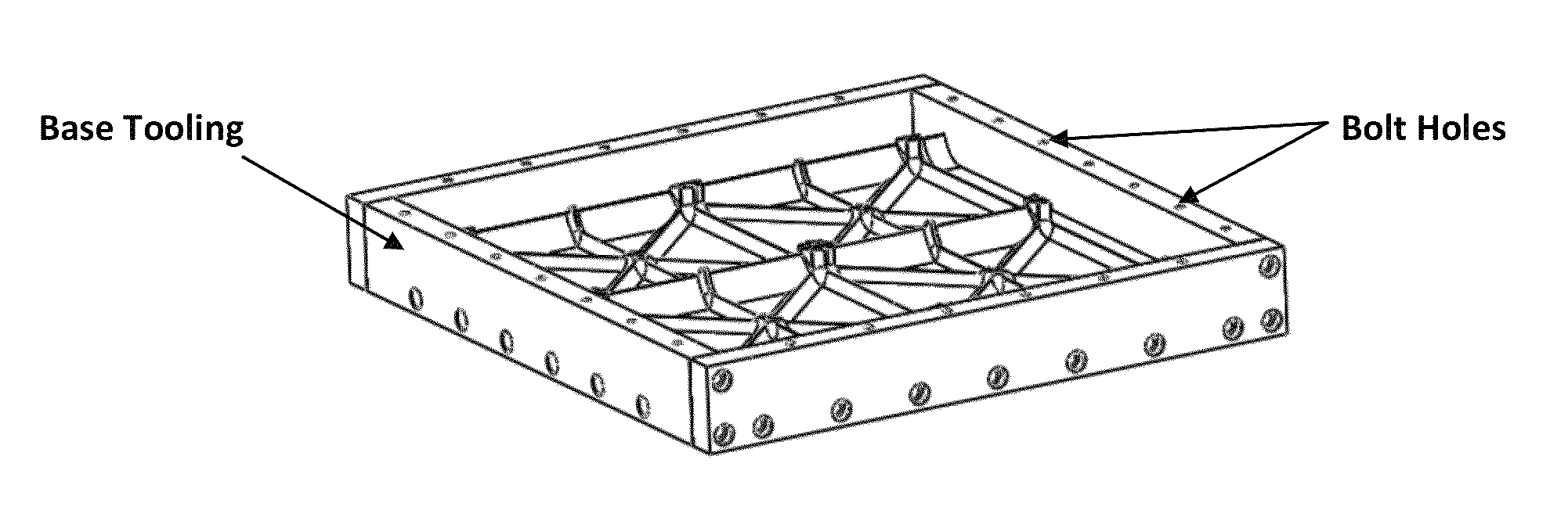 Method for fabricating composite grid-stiffened structures with integrated fluid channels