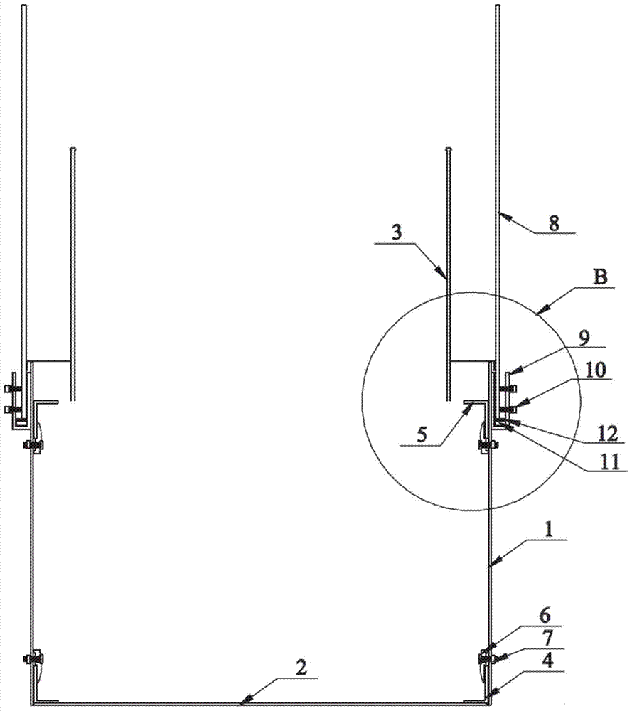 An escalator truss without welding encapsulation structure