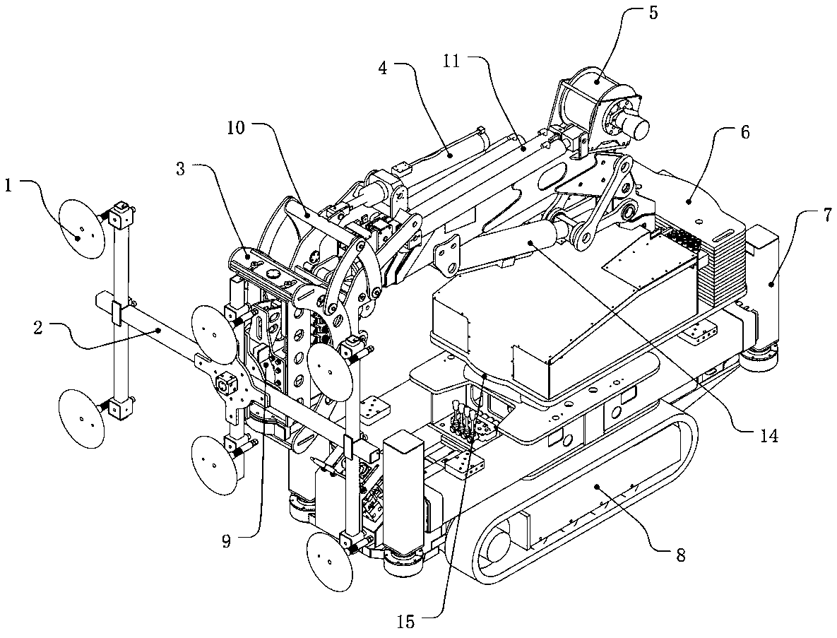 Autonomous type mobile robot device and construction method for curtain wall indoor installation