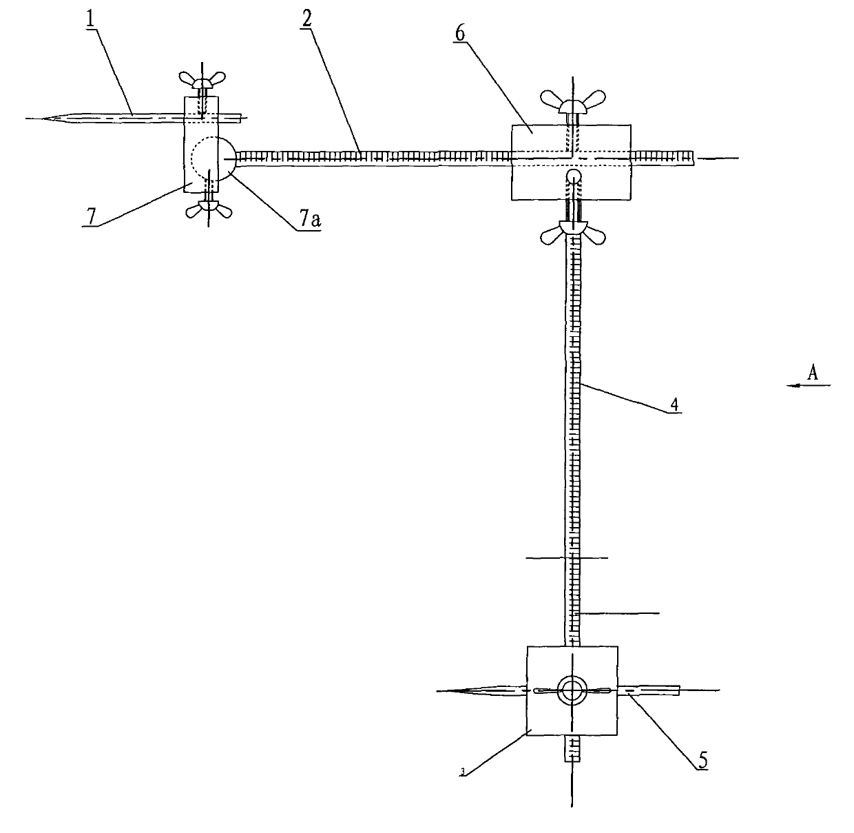 Measurer of eccentric distance of hip joint and extended limb length