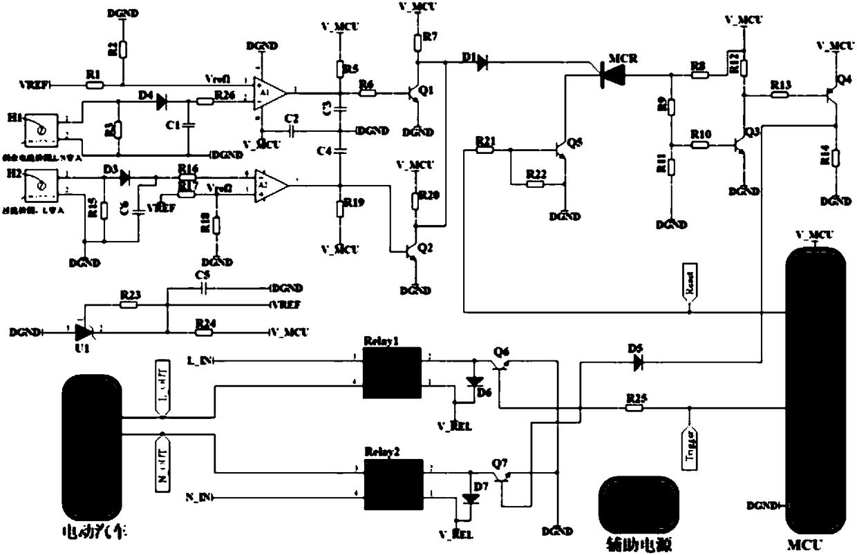 Safety protection system for electric vehicle charging circuit