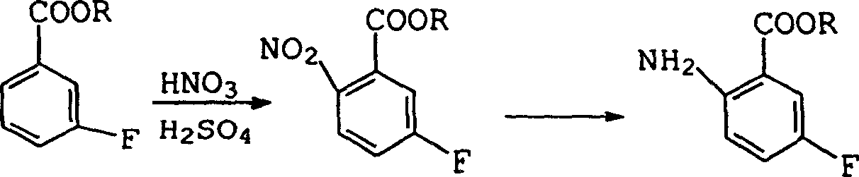 Preparation method of 2-amino-5-fluorobenzoic acid