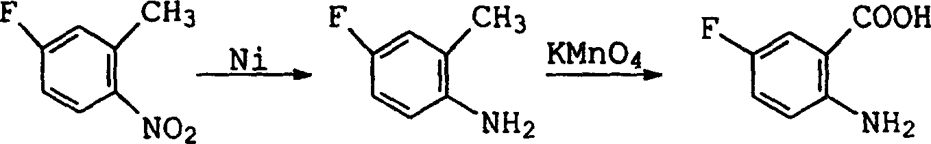 Preparation method of 2-amino-5-fluorobenzoic acid