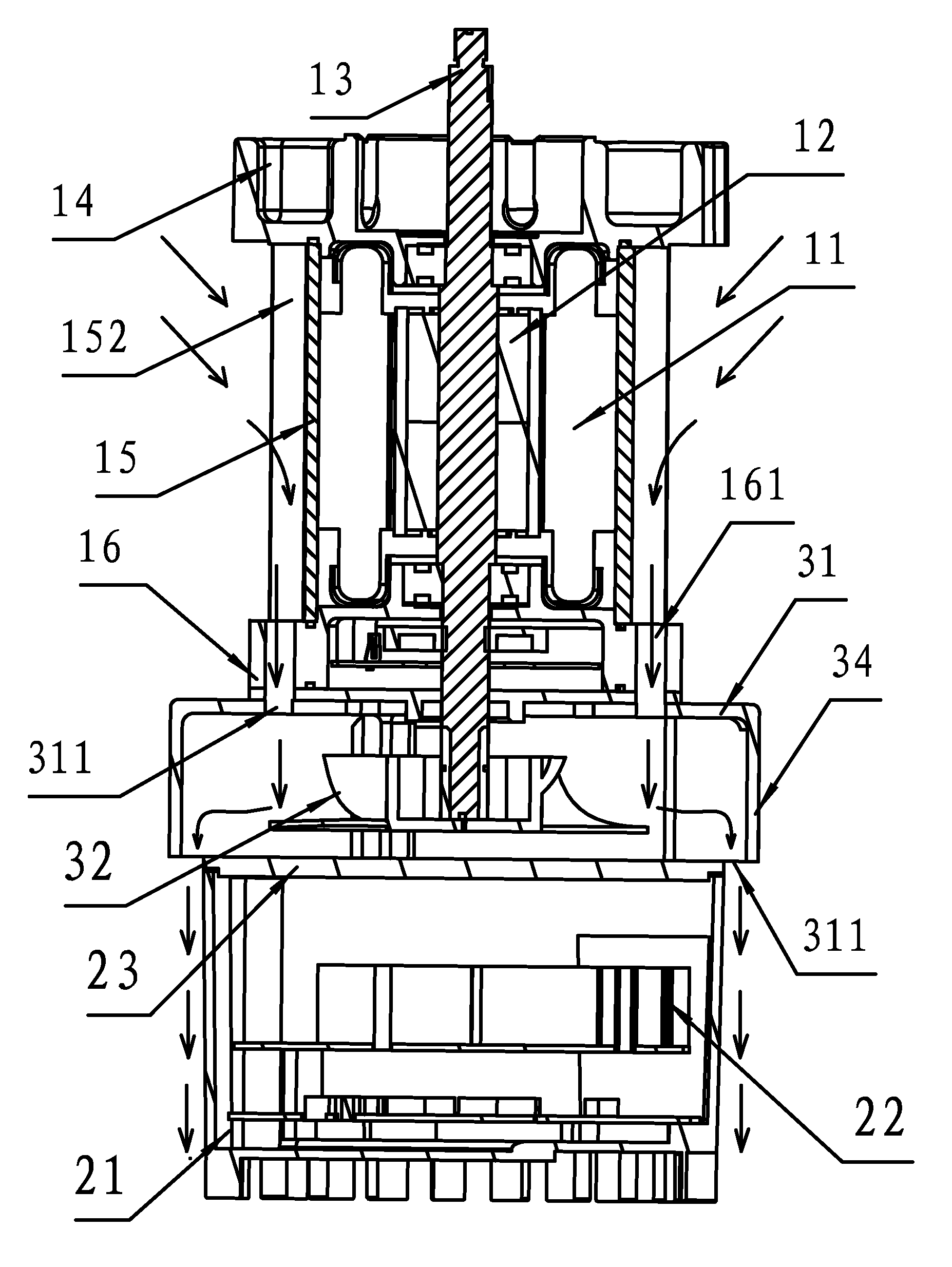 Brushless DC motor structure having a fan radiator for dissipating heat from the motor and the controller