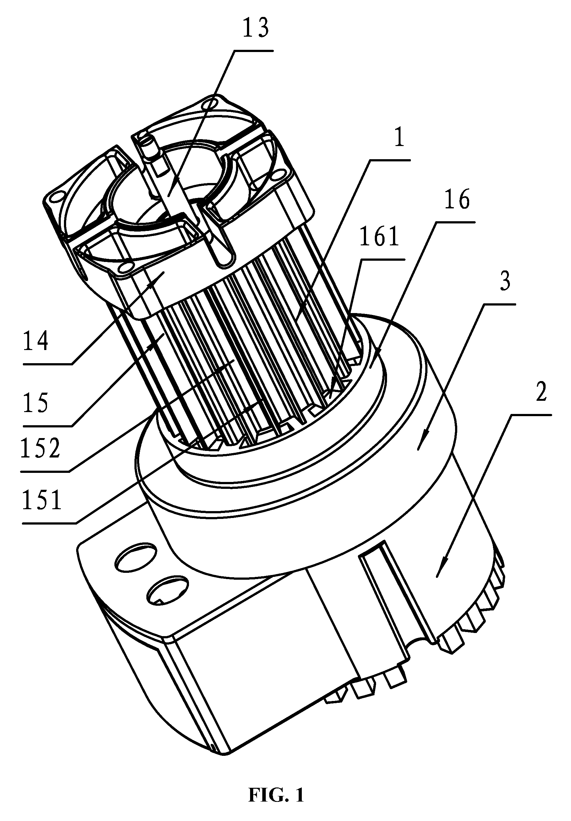 Brushless DC motor structure having a fan radiator for dissipating heat from the motor and the controller
