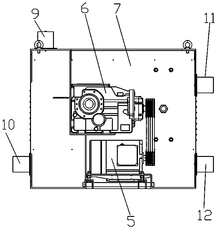 Material conveying horizontal main machine using elastic force reset wheel tooth drive wheel