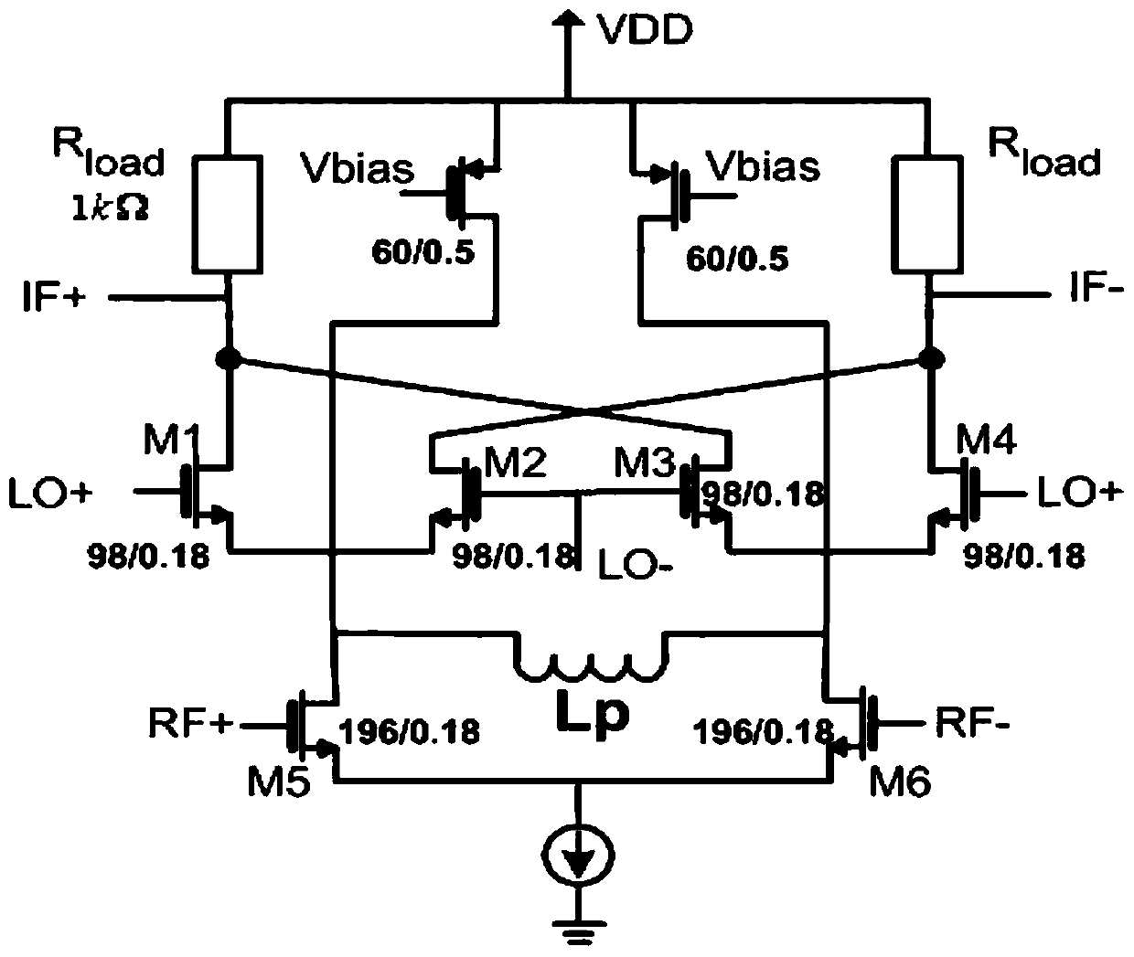 A CMOS capacitor neutralizing active mixer