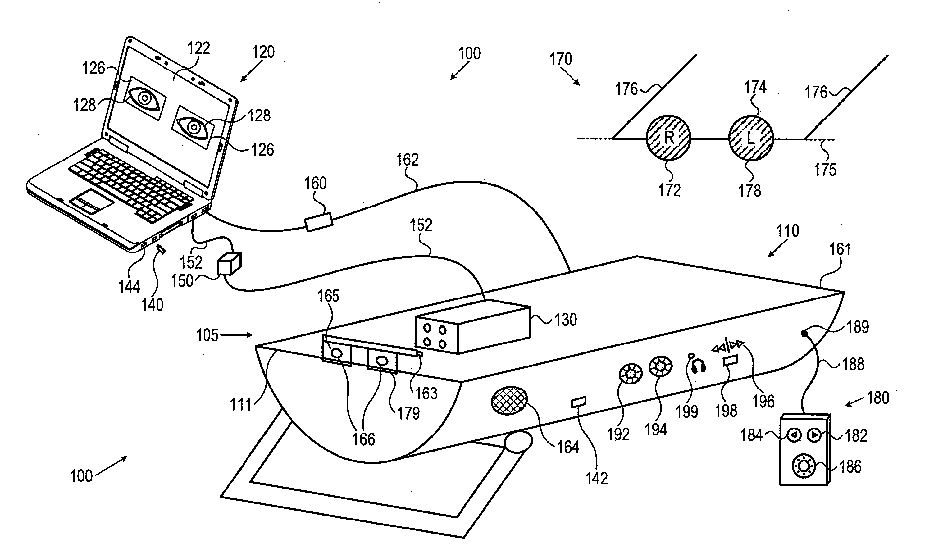 Audio-feedback computerized system and method for operator-controlled eye exercise