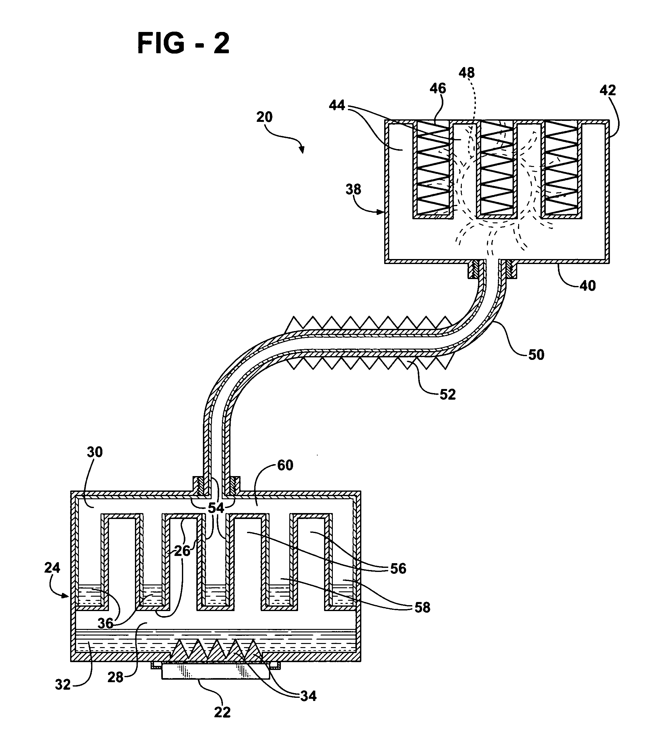 Evaporatively cooled thermosiphon