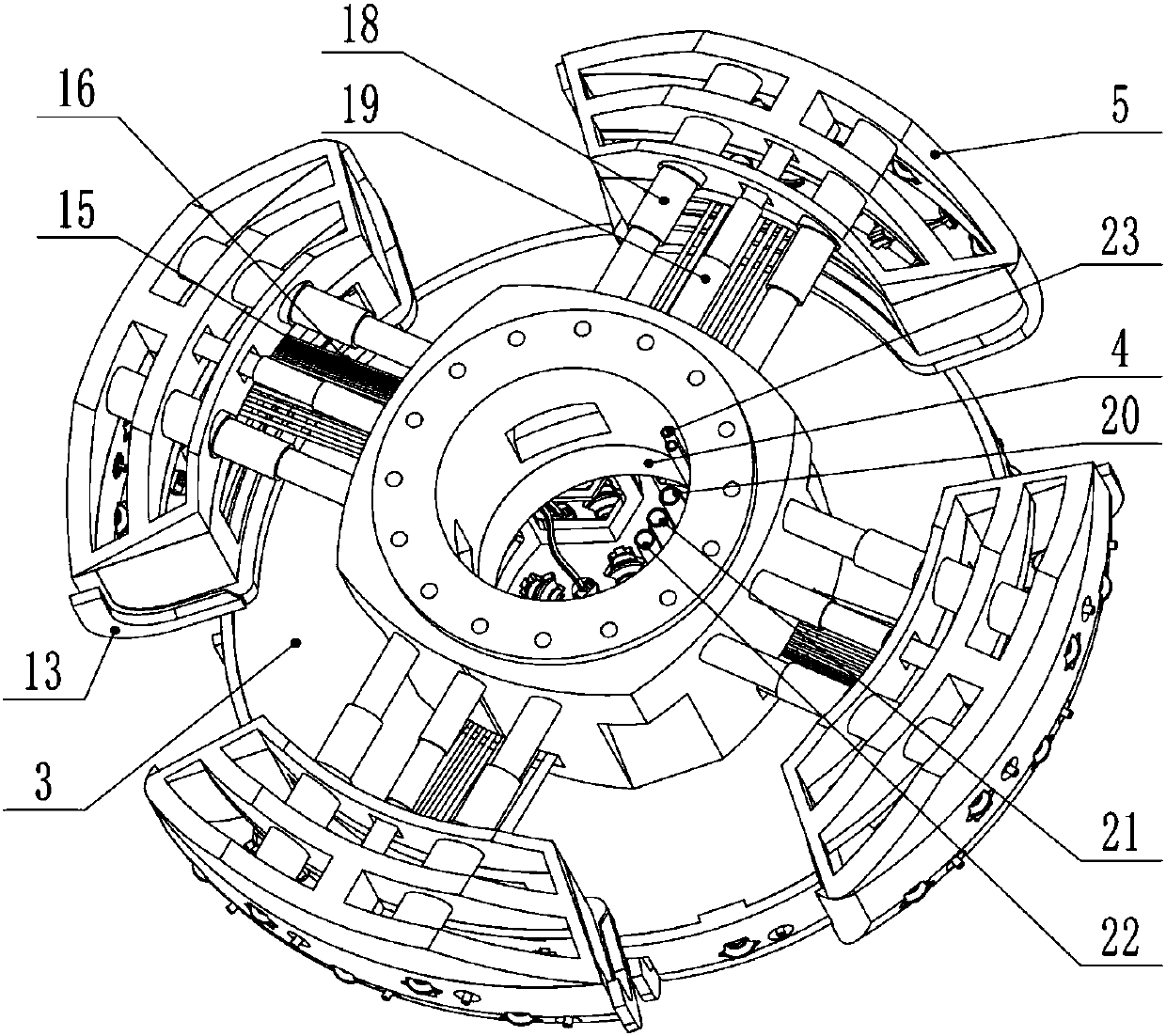 Full-fracture-surface hard-rock tunneling machine cutter disc and tunneling method