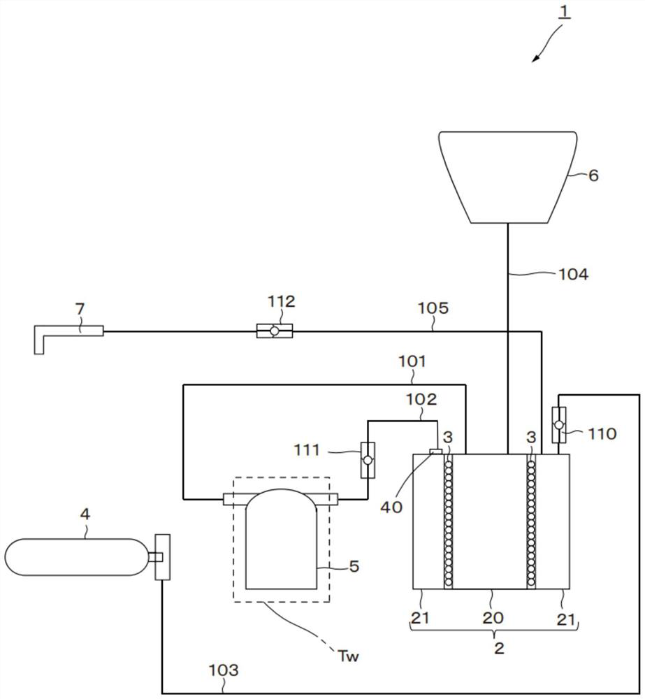 Carbonated water production device